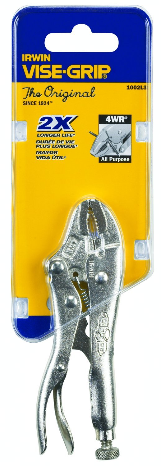 Irwin 1002L3, Vise-Grip 4" Original Curved Jaw Locking Pliers w/Wire Cutter (4WR)