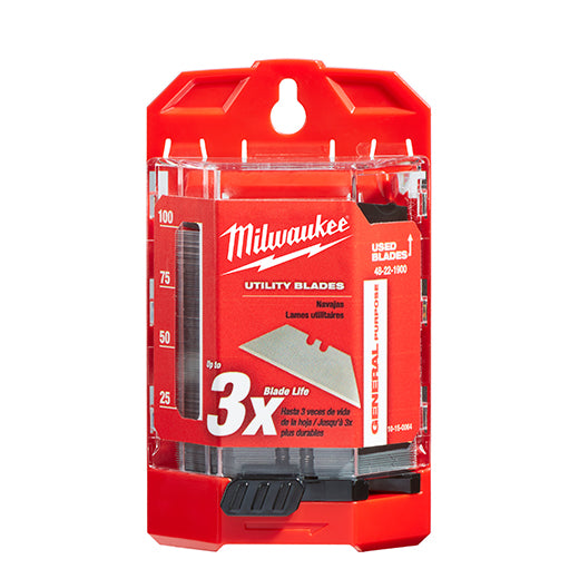 Milwaukee 48-22-1900, General Purpose Utility Blades w/ Dispenser (100/pkg)