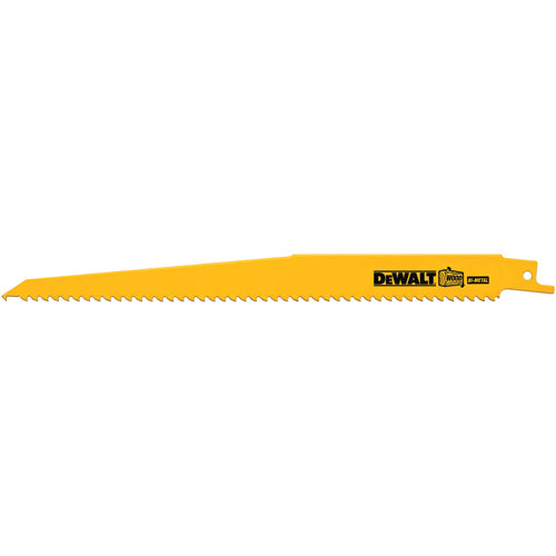 DEWALT DW4803B, 9'' 6 TPI Taper Back Bi-Metal Reciprocating Blade for General Purpose Wood Cutting (sold/ea)