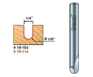 Freud 18-104, 1/4" Round Nose Bit (1/4" Shank)