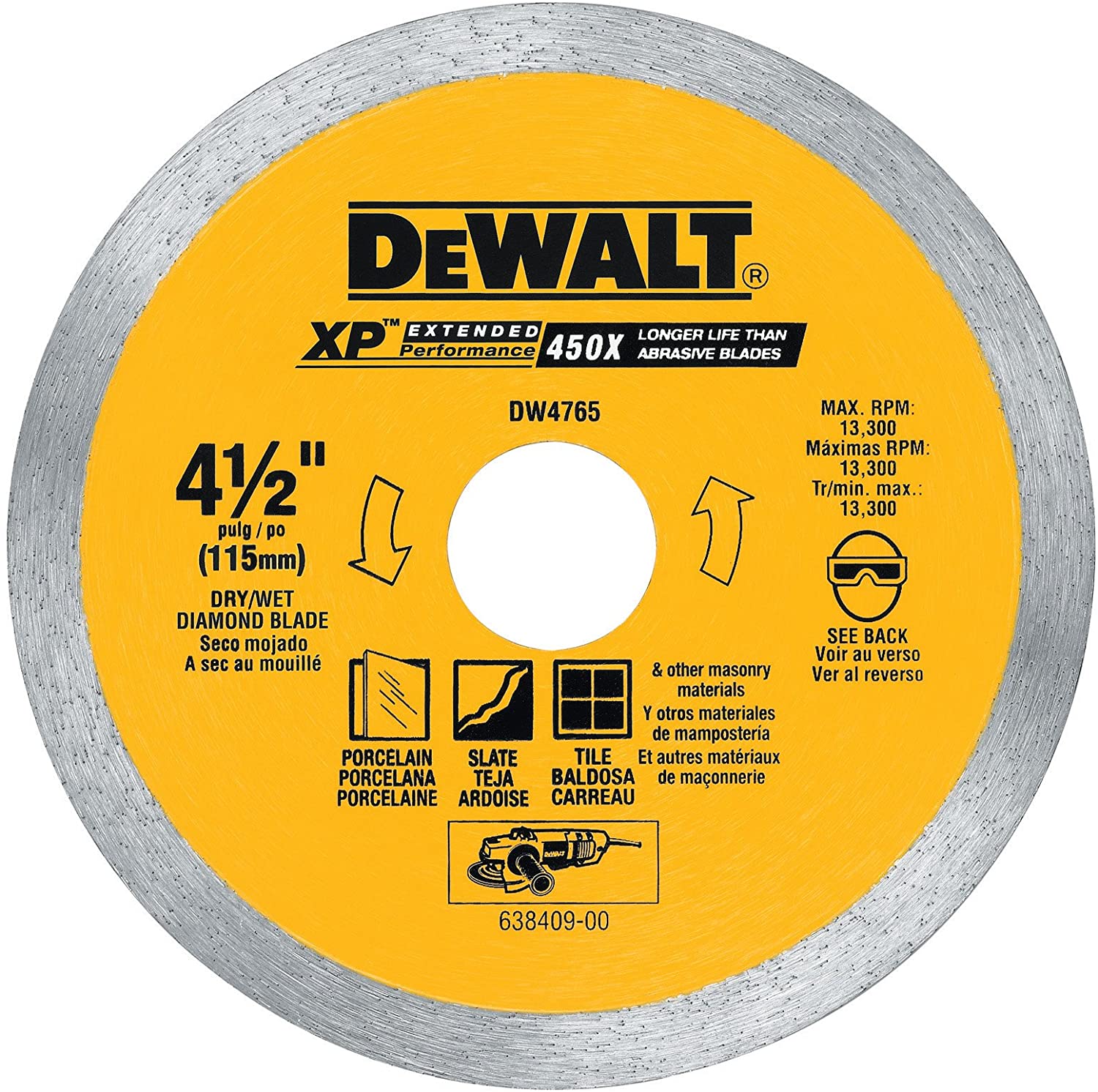 DEWALT DW4765, 4-1/2'' PORCELAIN TILE BLADE