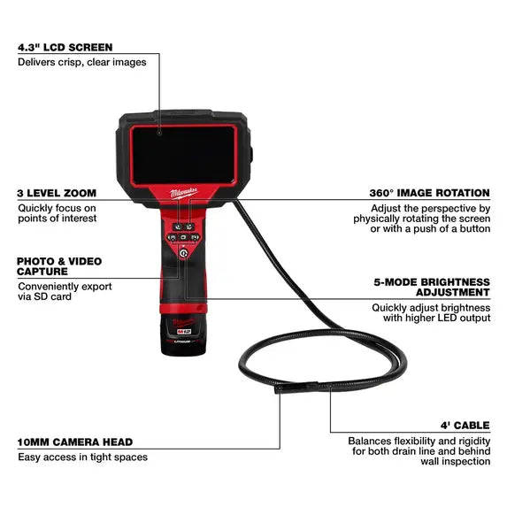 Milwaukee 2323-21, M12™ M-Spector™ 360 4' Inspection Camera