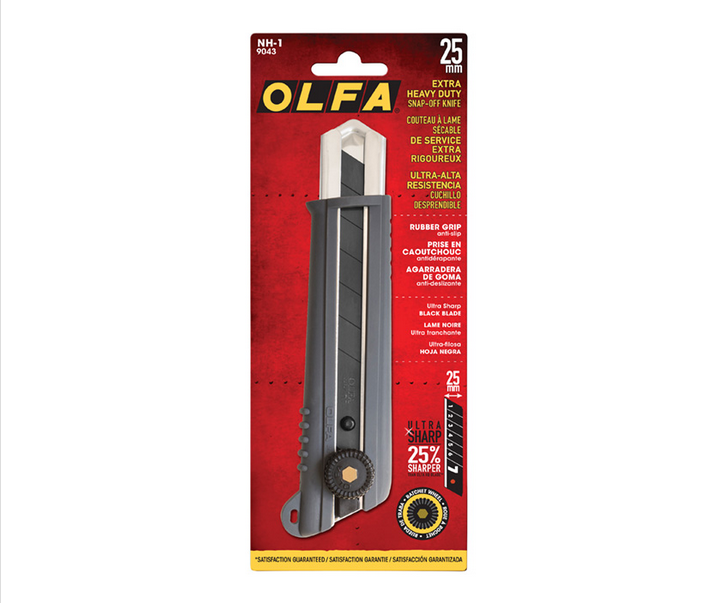 OLFA 9043, Rubber Grip Ratchet-Lock Utility Knife (NH-1)