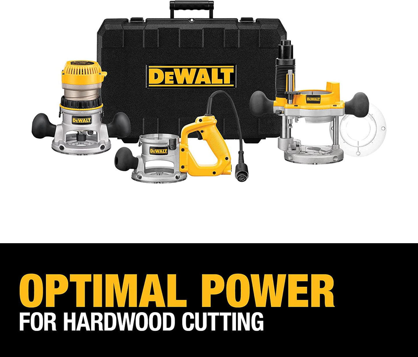 DEWALT DW618B3, 2-1/4 HP Three Base Router Kit