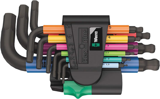 Wera 05133164001, 950/9 Hex-Plus Multicolour 2 L-key set, metric, BlackLaser, 9 pieces