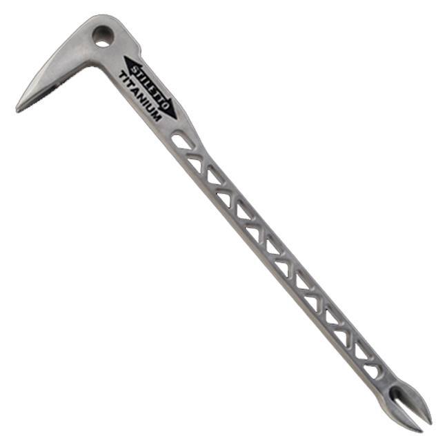 Stiletto TICLW-12, 8oz 12" Titanium Claw bar Nail Puller with Dimpler