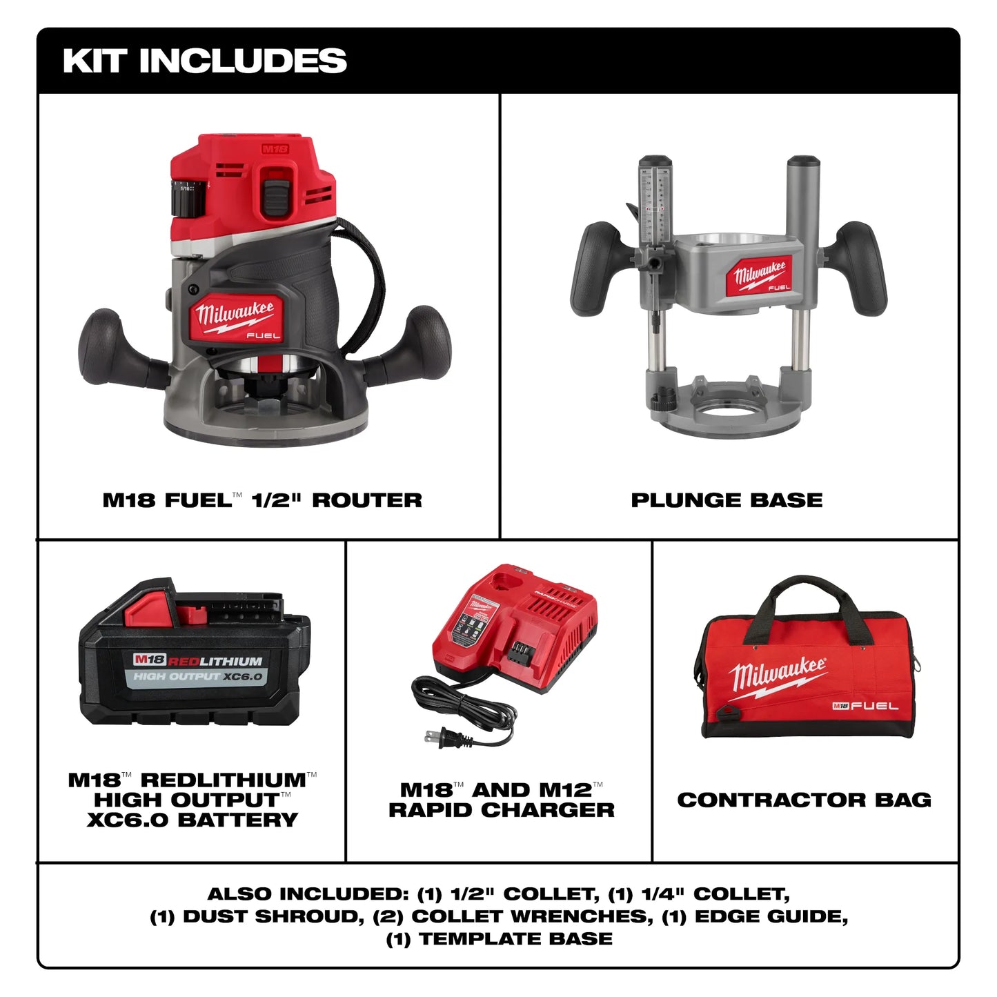 Milwaukee 2838-21, M18 FUEL™ 1/2" Router Kit