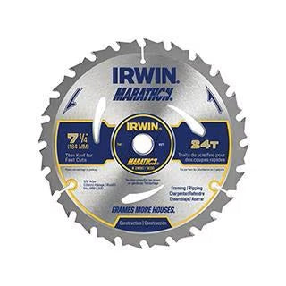 IRWIN 24030, Circular Saw Blade Marathon 7-1/4" D X 5/8" S Carbide 24 teeth