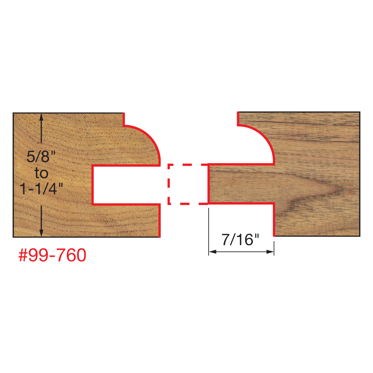 Freud 99-760, Carbide Router Bit - 1-11/16" Premier Adjustable Rail & Stile Bit (1/2" Shank)