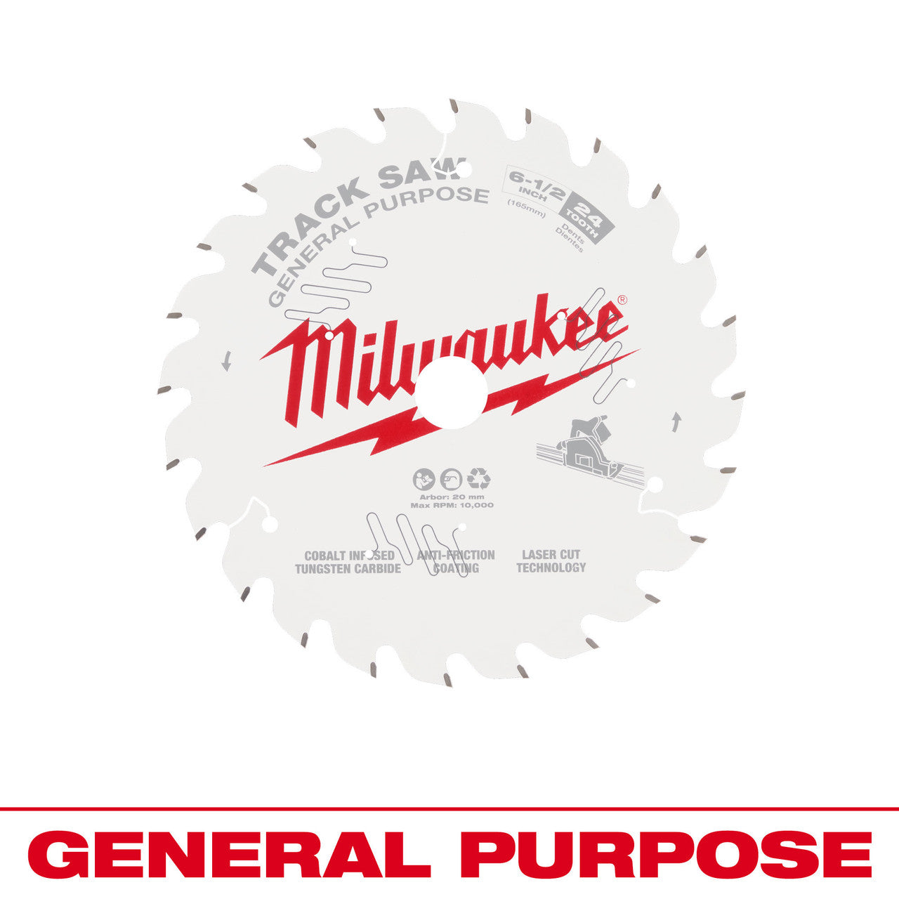 Milwaukee 48-40-0624, 6-1/2" 24T General Purpose Track Saw Blade