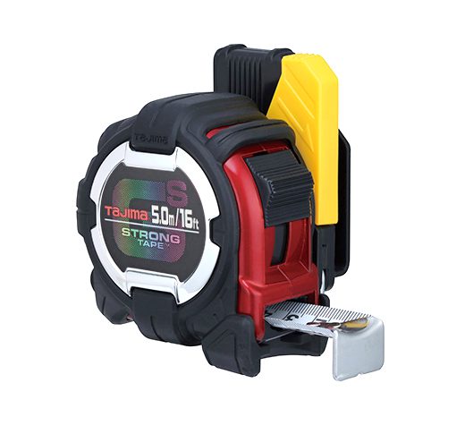 Tajima GSSF-16/5MBW, GS-Lock™, Standard & metric scale 16ft / 5m x 1 in strong tape & hook with Safety belt holder
