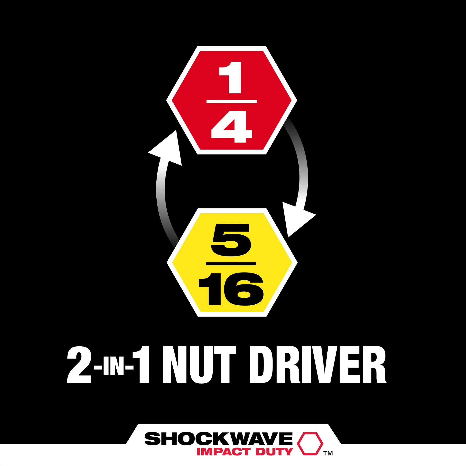 Milwaukee 49-66-4542, SHOCKWAVE Impact Duty™ 1/4” and 5/16” x 2-1/4” QUIK-CLEAR™ 2-in-1 Magnetic Nut Driver