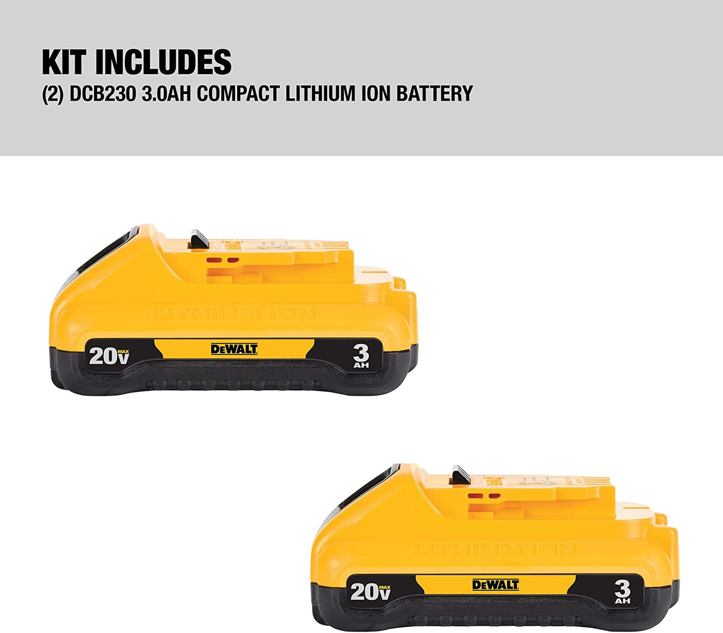 DEWALT DCB230-2, 20V MAX 3 Ah Compact Battery 2-Pack