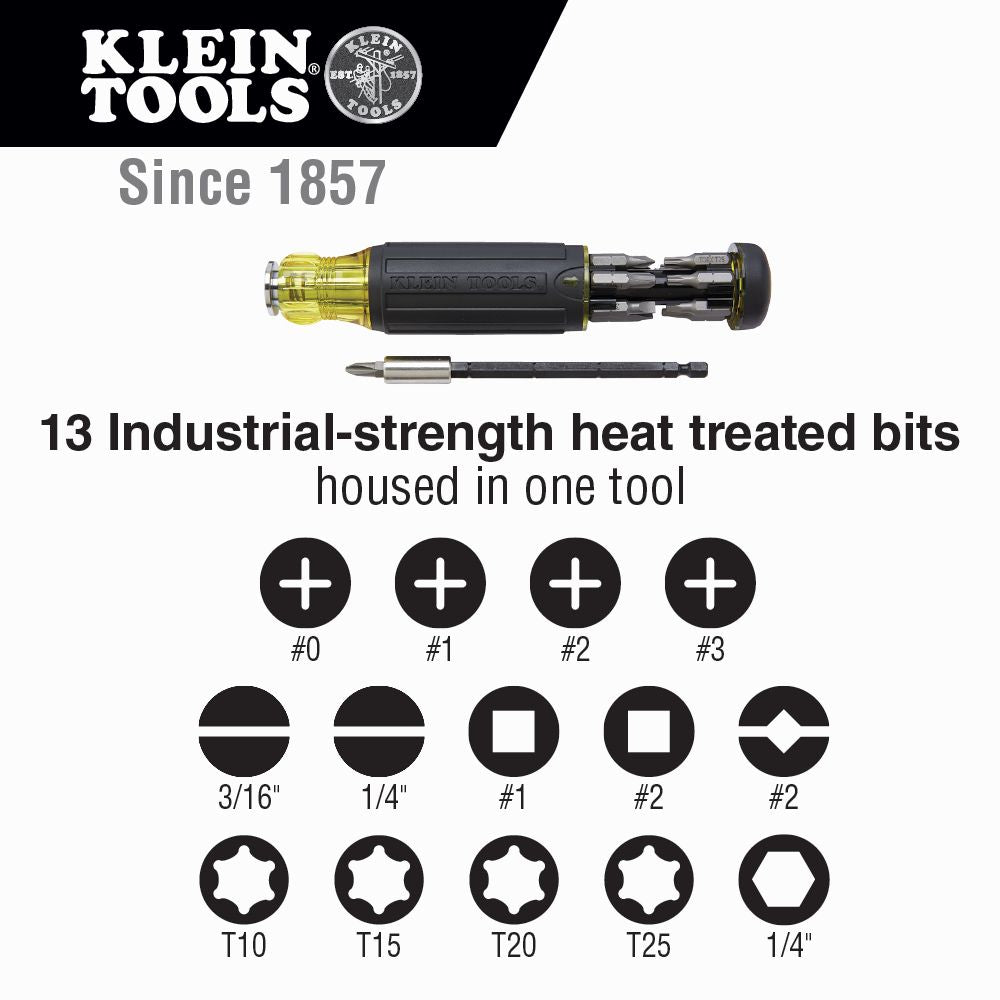 Klein Tools 32303, 14-in-1 Multi-Bit Adjustable Length Screwdriver