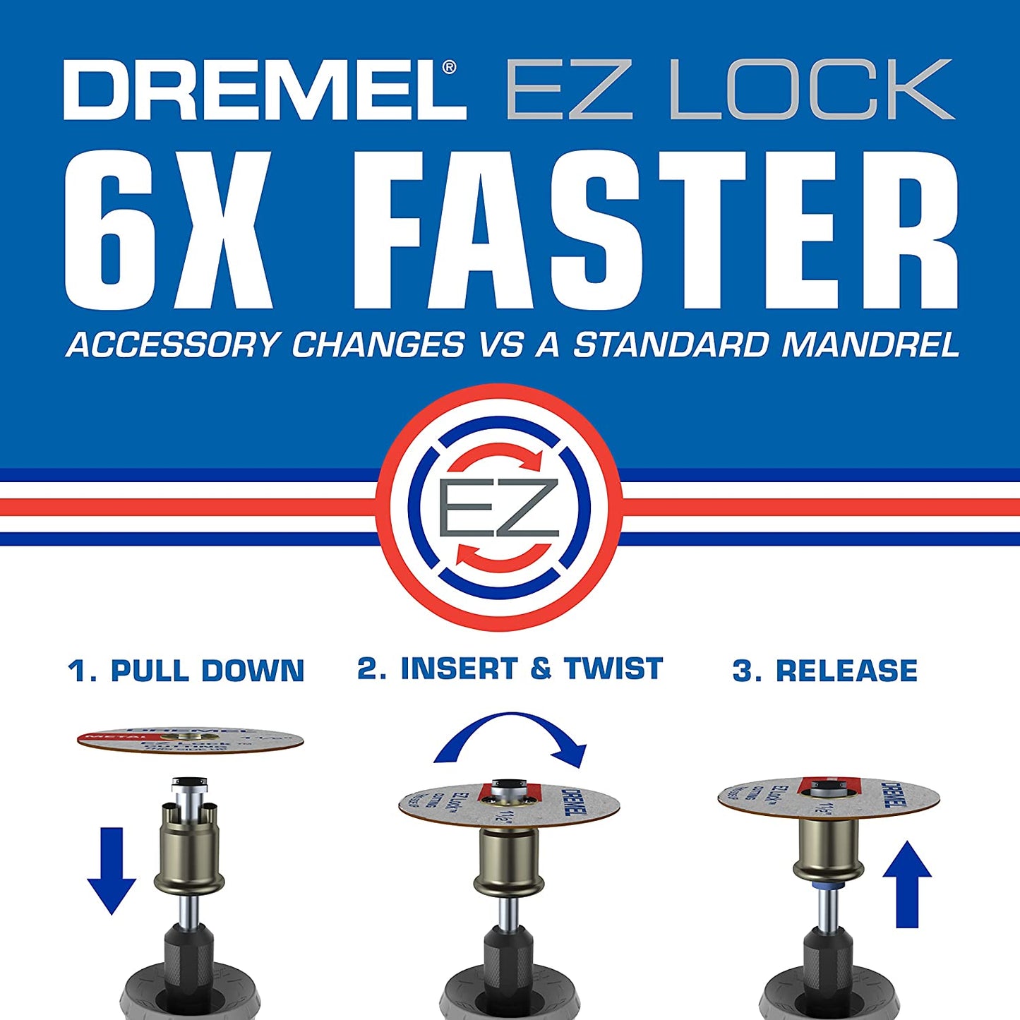 DREMEL EZ545, 1-1/2" EZ Lock Diamond Cutting Wheel Rotary Tool Accessory, Perfect for Tile and Metal Cutting