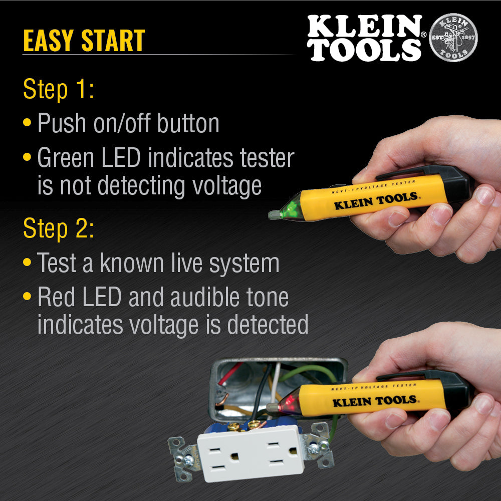 Klein Tools NCVT1PKIT, Non-Contact Voltage and GFCI Receptacle Test Kit