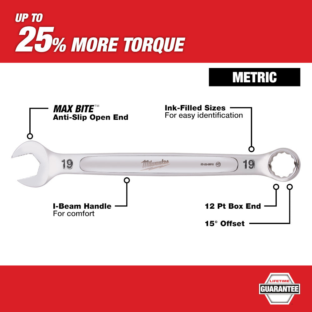 Milwaukee 48-22-9515, Metric Combination Wrench Set 15-Piece