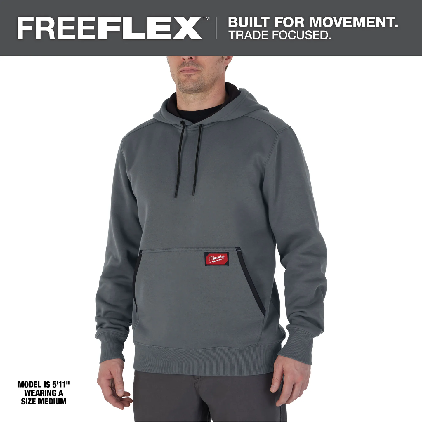 Milwaukee 351G-M, FREEFLEX™ Pullover Hoodie - GRAY