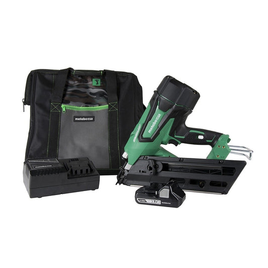 Metabo HPT NR1890DCM, 18V Li-Ion Brushless 3-1/2" Paper Strip Framing Nailer Kit (3.0 Ah)