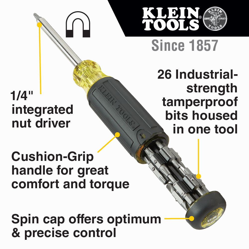 Klein Tools 32307, 27-in-1 Multi-Bit Tamperproof Screwdriver