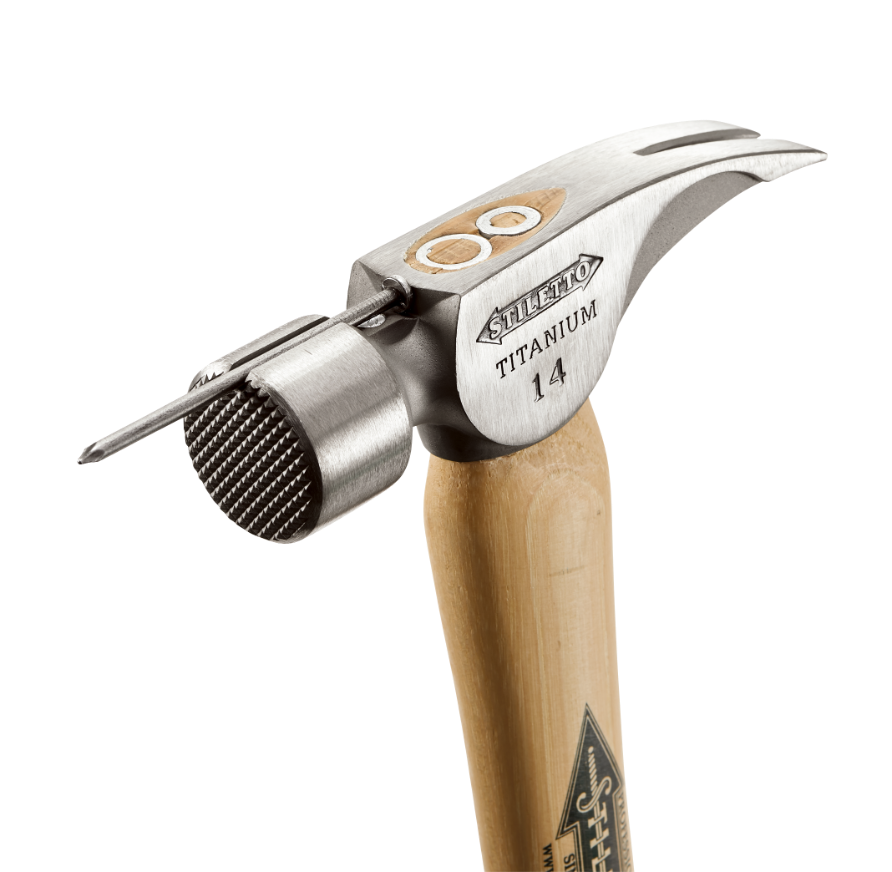 Stiletto TI14MC, 14oz Titanium Milled Face Curved Hickory Handle Hammer