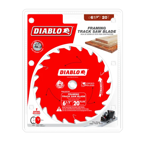 Diablo D0620TSR, 6-1/2" 20-Teeth Track Saw Blade for Framing