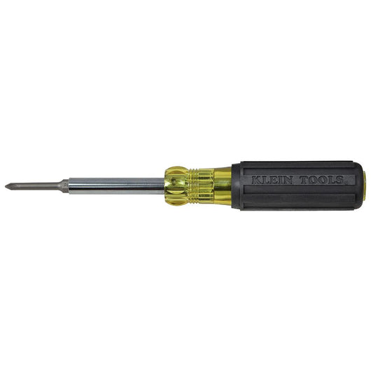 Klein Tools 32560, Multi-Bit Screwdriver / Nut Driver, 6-in-1, Extended Reach, Ph, Sl, Sq