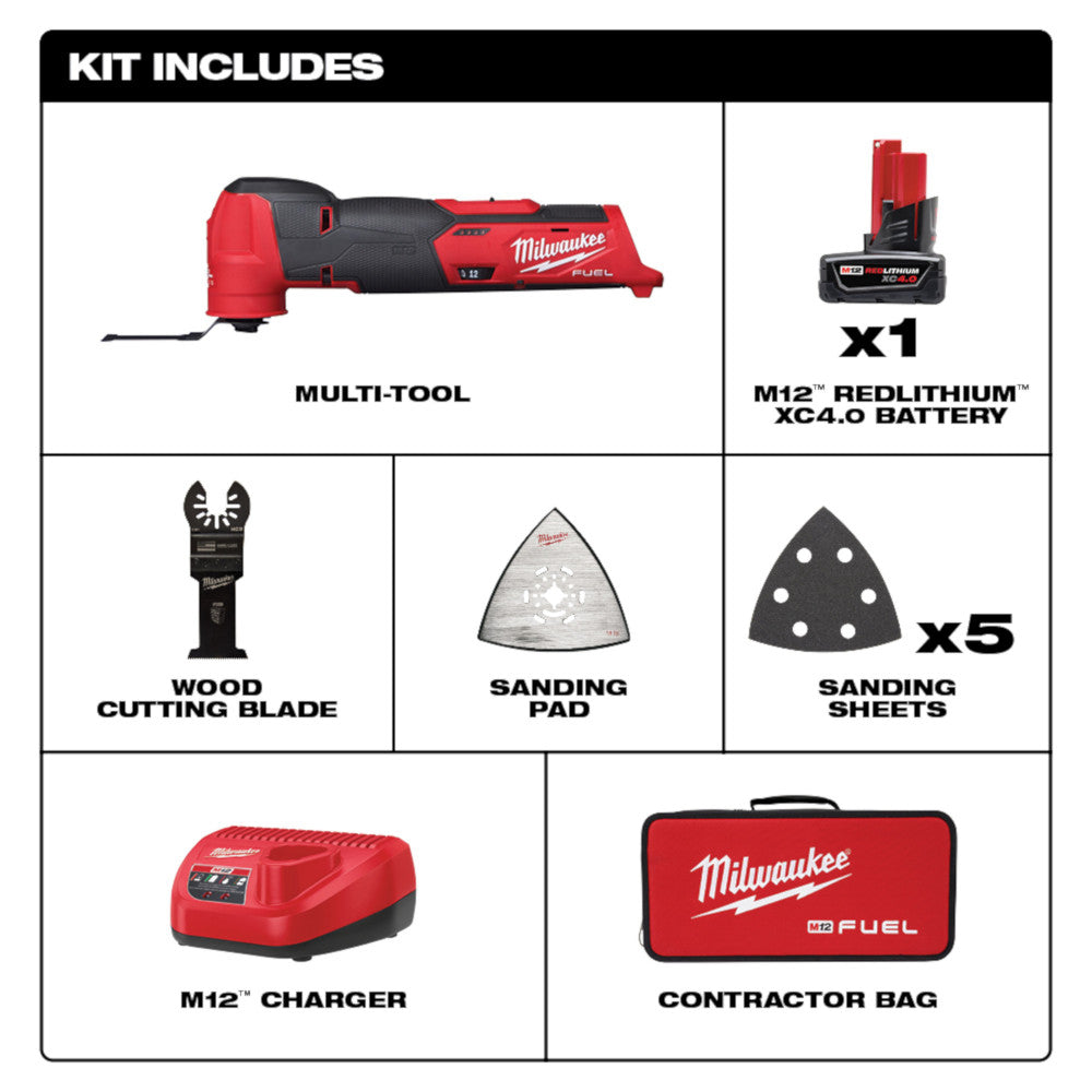 Milwaukee 2526-21XC, M12 FUEL Oscillating Multi-Tool Kit