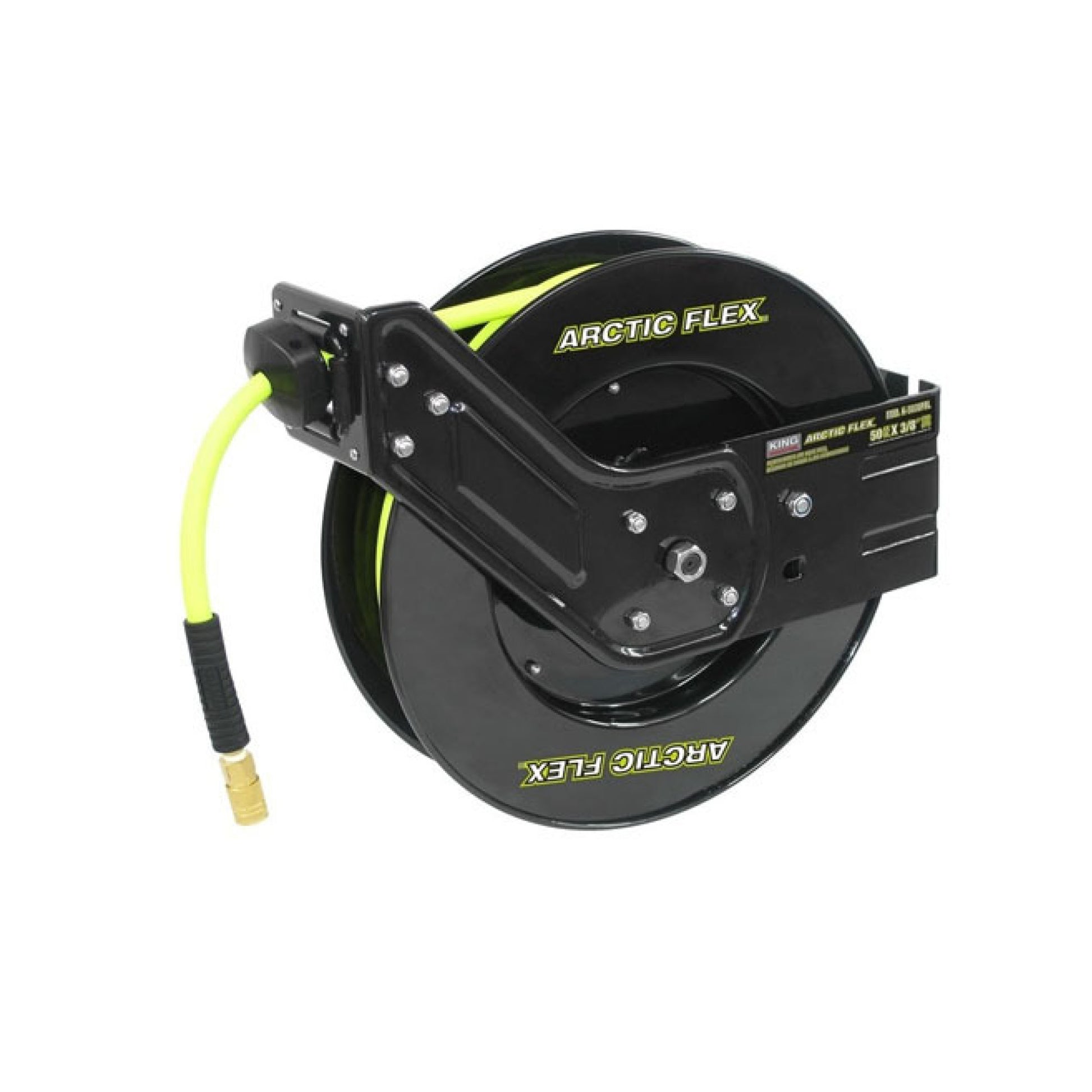 KING Canada K-5038FRL, 50 ft. x 3/8” Retractable air hose reel with hybrid polymer air hose