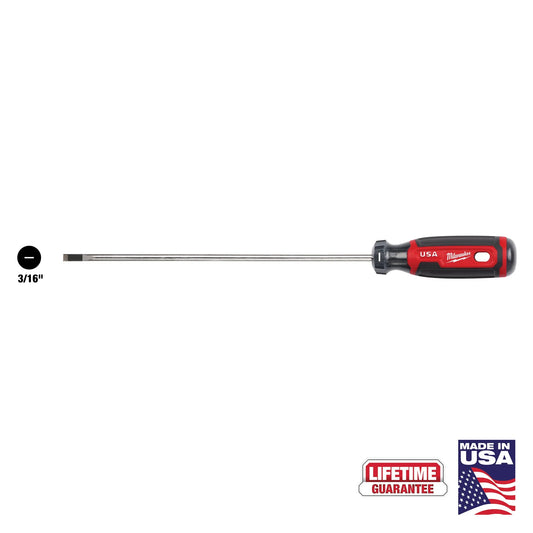 Milwaukee MT213, 3/16" Cabinet 8" Cushion Grip Screwdriver (USA)