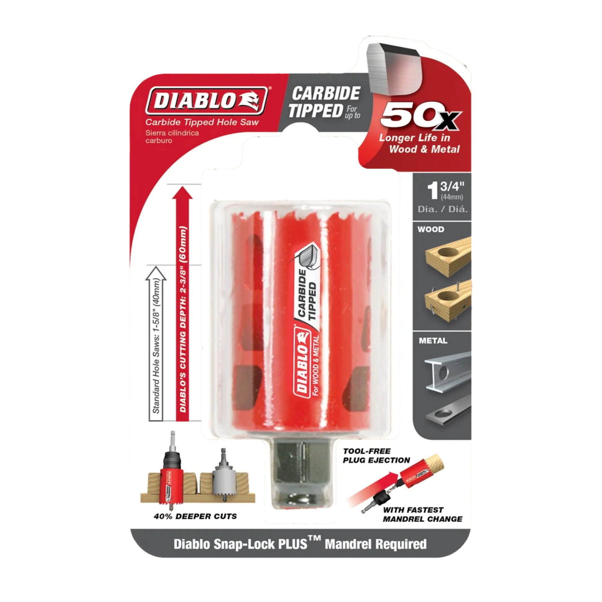Diablo DHS1750CT, 1-3/4" Carbide Hole Saw