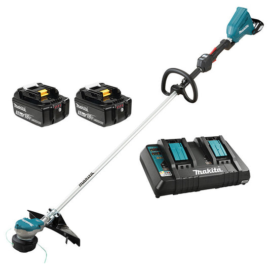 Makita DUR368LPT2, 18Vx2 Li-Ion 15" Line Trimmer Kit (5.0 Ah x2)