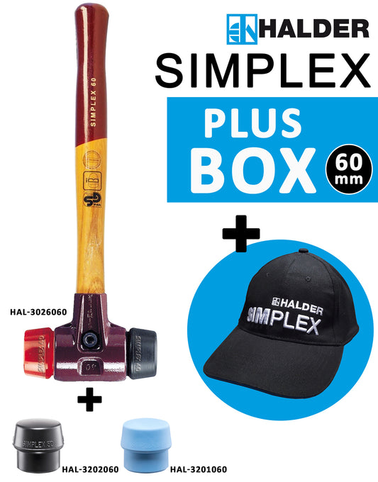 Halder 3026s003, Simplex 60mm Mallet Bonus Box (includes 1x red, 1x blue, 2x black inserts & hat)