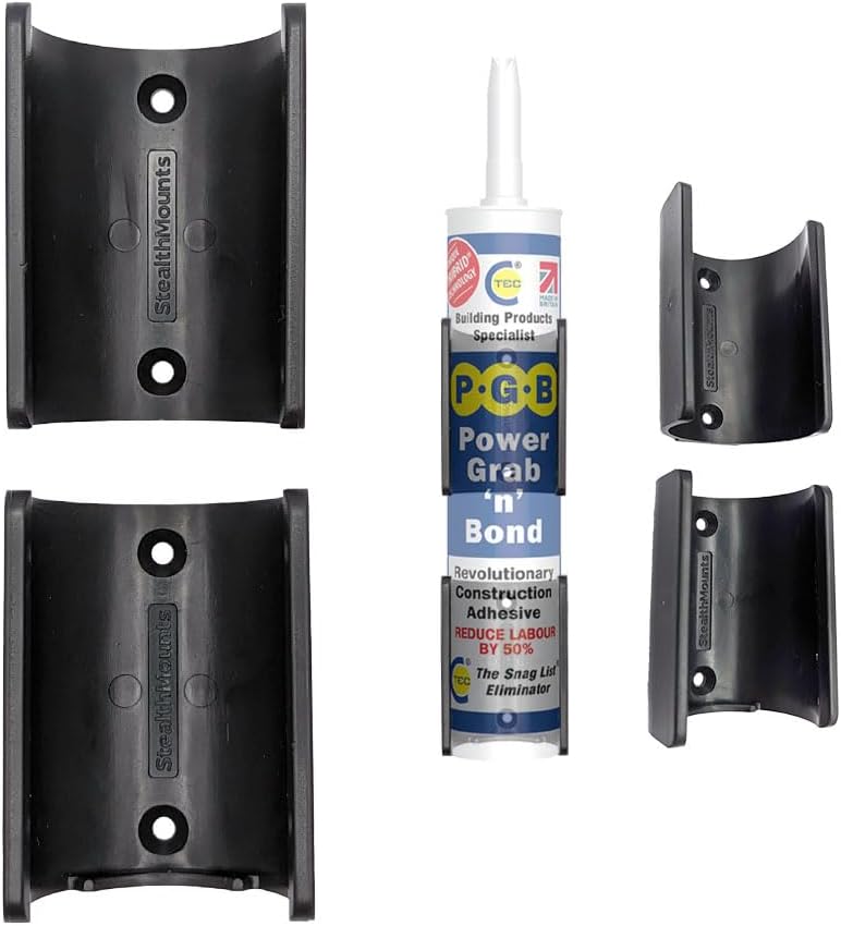 StealthMounts OM-TBE-BLK-4, Caulking Tube Mounts (4 Pack)