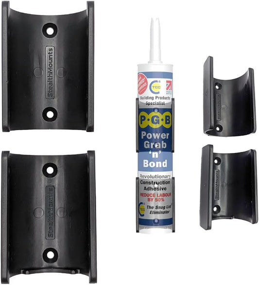 StealthMounts OM-TBE-BLK-4, Caulking Tube Mounts (4 Pack)