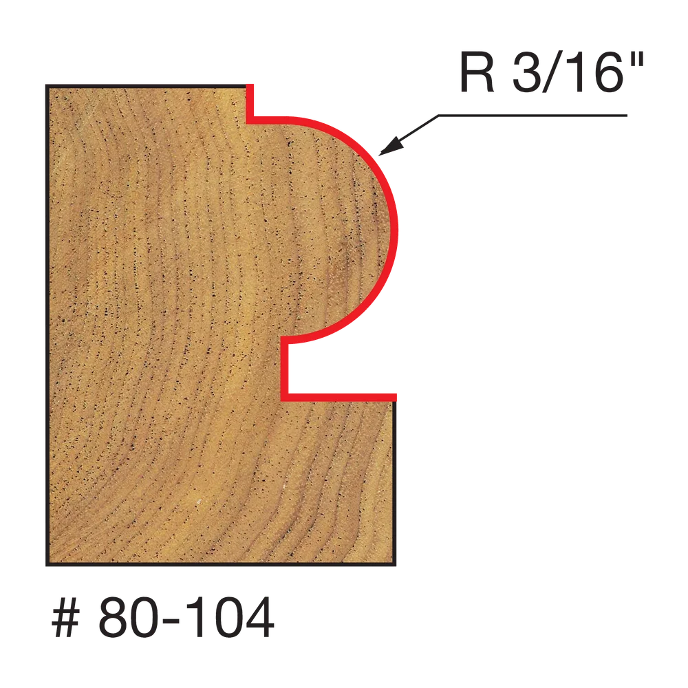 Freud 80-104, 3/16" Radius Traditional Beading Bit