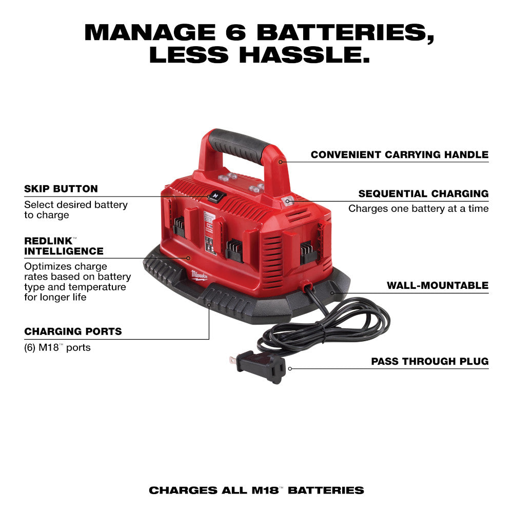 Milwaukee 48-59-1806, M18 Six Pack Sequential Charger