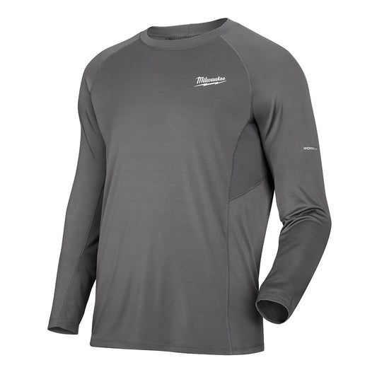 Milwaukee 402G-M, Men's Medium Gray WORKSKIN Midweight Performance Long Sleeve Base Layer Shirt (Discontinued)