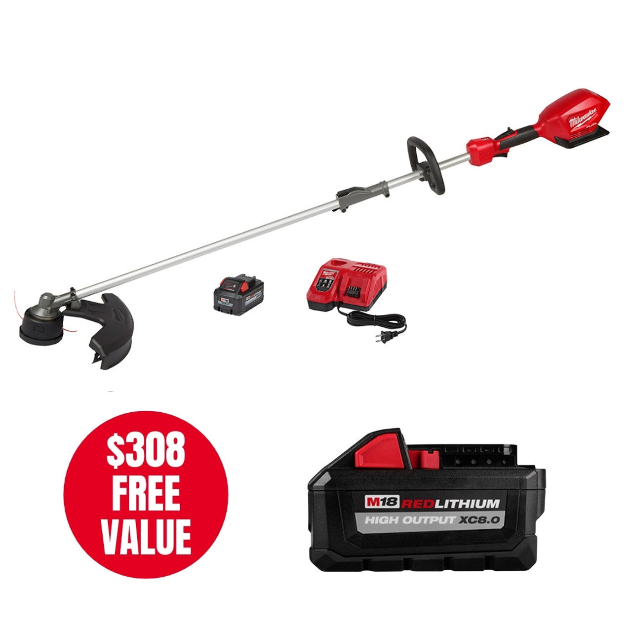 Milwaukee 2825-21ST, M18 FUEL String Trimmer Kit w/ QUIK-LOK Attachment Capability