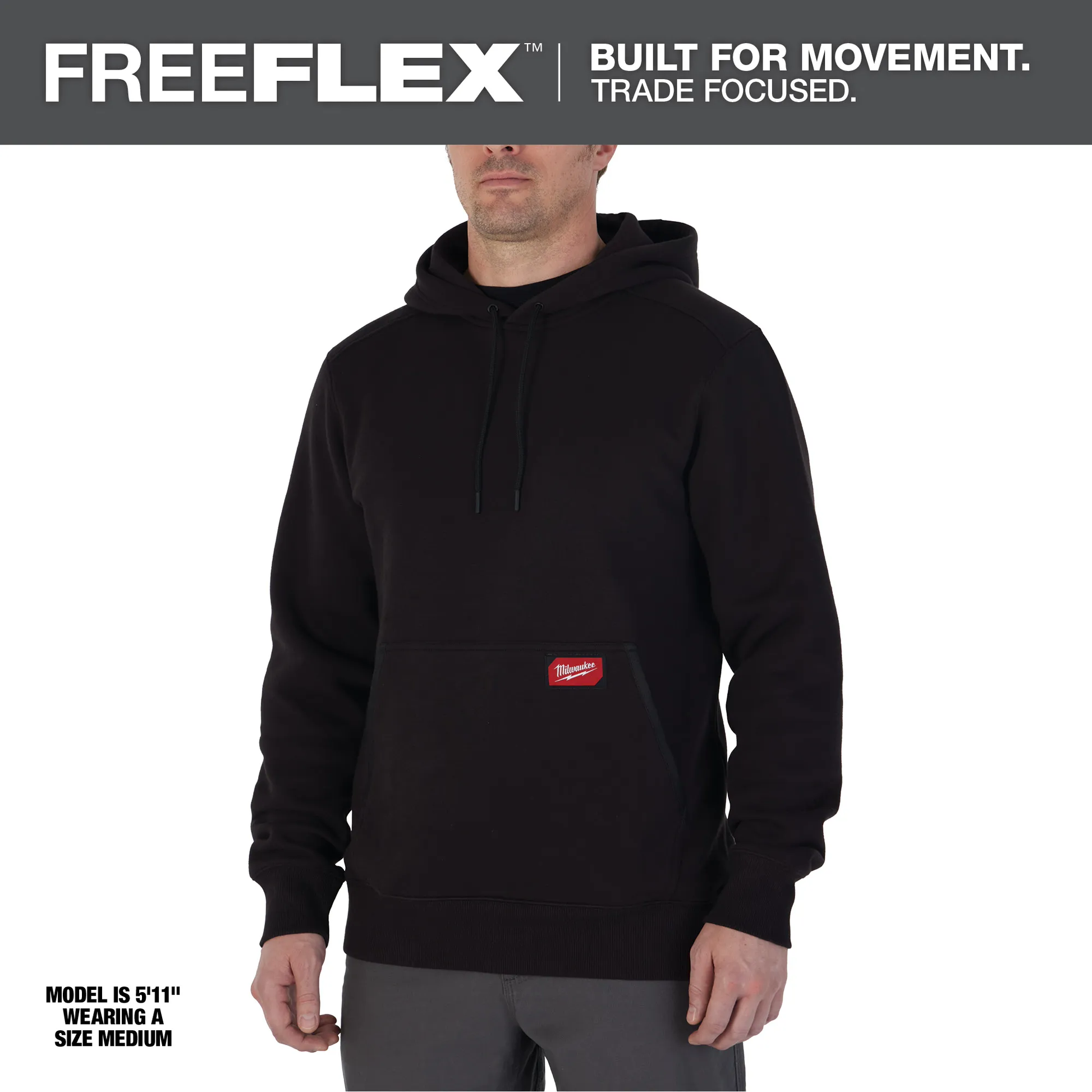 Milwaukee 351B-M, FREEFLEX™ Pullover Hoodie - BLACK