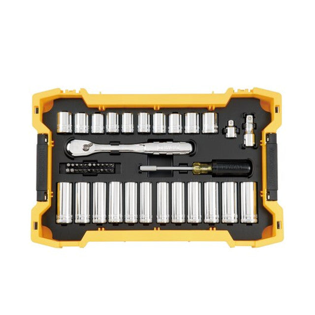 DEWALT DWMT45403, 3/8" and 1/2" Mechanic Tool Set With ToughSystem 2.0 Tray and Lid (85 pc)