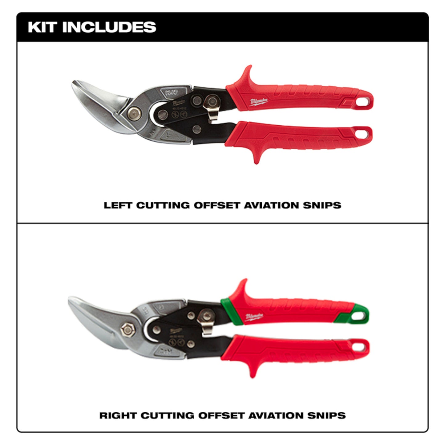 Milwaukee 48-22-4523, 2 pc Offset Snip Set