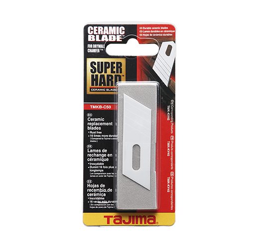 Tajima TMKB-C50, Ceramic Blade for Drywall Chamfer Plane 45° Super Hard Ceramic Blade, 0.7in (18mm) wide