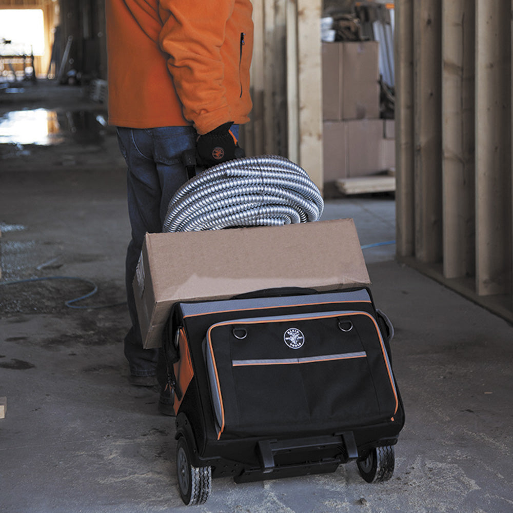 Klein Tools 55452RTB, Tool Bag, Tradesman Pro™ Rolling Tool Bag, 24 Pockets, 19-Inch