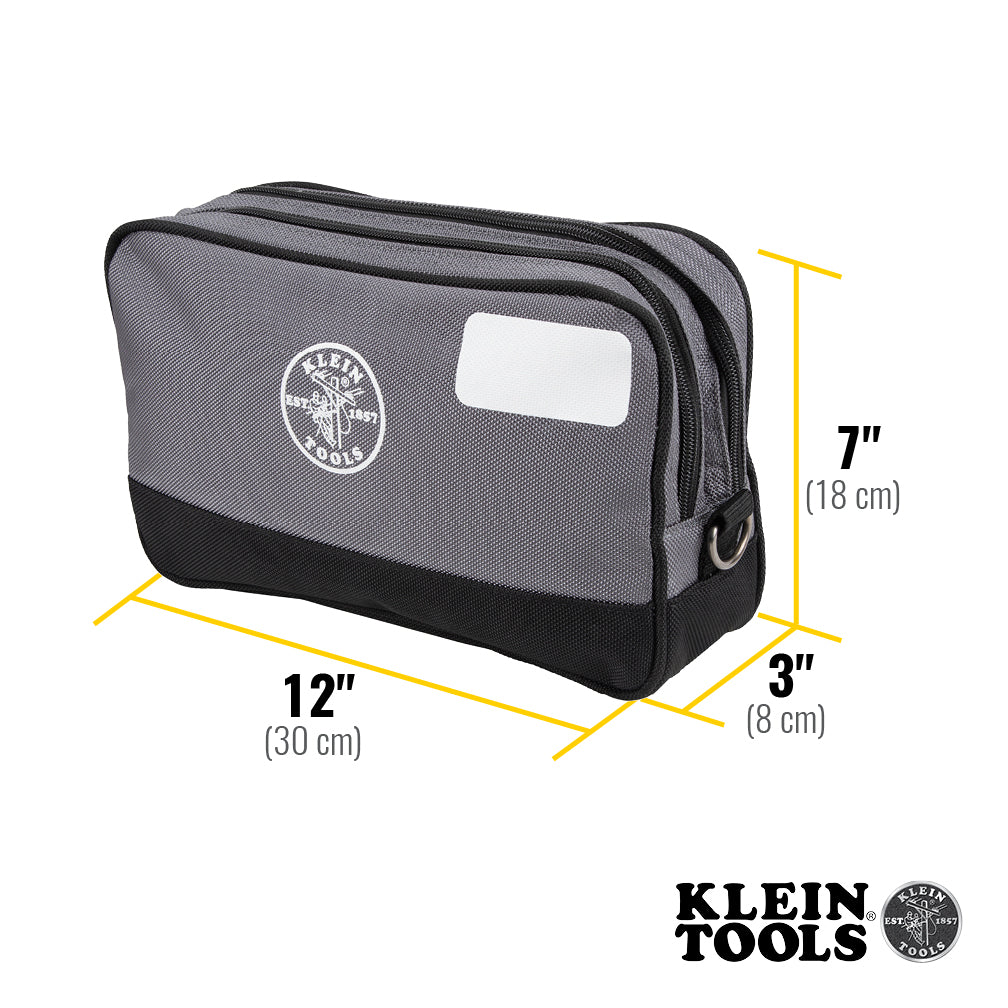 Klein Tools 55583, Double Zipper Bag, 12 x 7-Inch