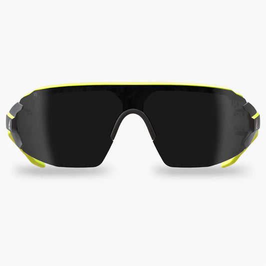 Edge Eyewear TV166VS, Black Frame w/ Hi-Vis Yellow TPR - Vapor Shield Smoke Lens