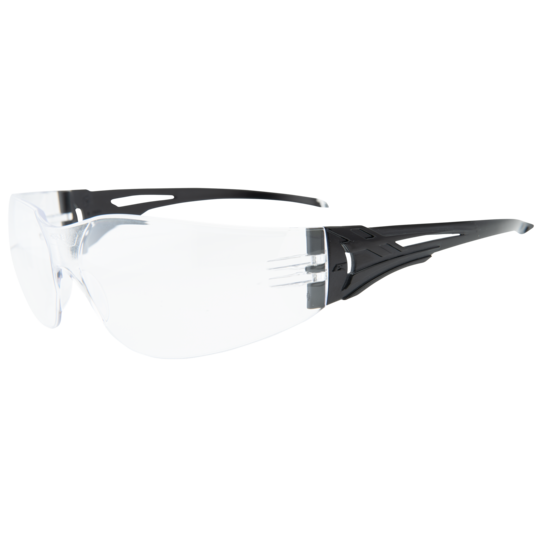 Edge Eyewear CV111,  Viso Safety Glasses (Black Frame / Clear Lens)(6/Pack)