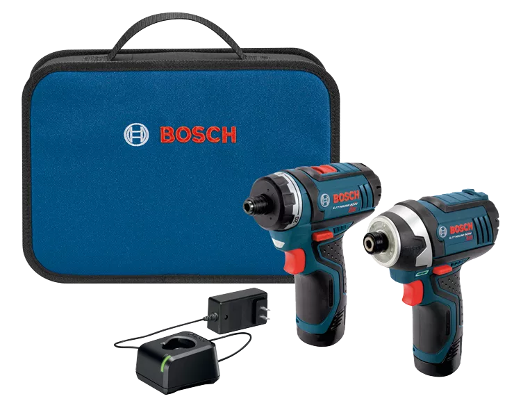 BOSCH CLPK27-120, 12V Max 2-Tool Combo Kit Pocket Driver (PS21),  Impact Driver (PS41) w/ (2) 2.0 Ah Batteries