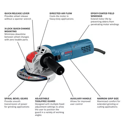 BOSCH GWX10-45E, 4-1/2"  X-LOCK Angle Grinder - 10 Amp