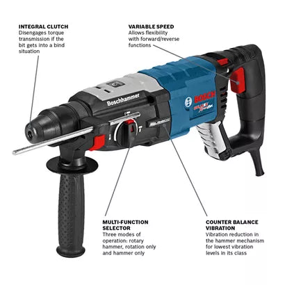 BOSCH GBH2-28L, 1-1/8" SDS-plus® Rotary Hammer w/ Vibration Control & Kick Back